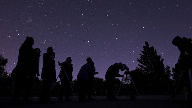 Visitors enjoying stargazing evenings at Tyntesfield, North Somerset